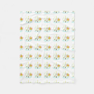 retro kerstbomen in mid century modern stijl fleece deken