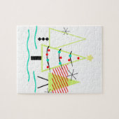 retro kerstbomen in mid century modern stijl legpuzzel (Horizontaal)