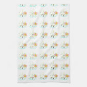 retro kerstbomen in mid century modern stijl theedoek (Verticaal)