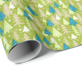 Retro Kerstbomen Inpakpapier (Rol Hoek)