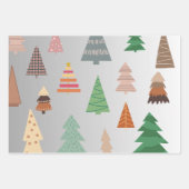 Retro kerstbomen inpakpapier vel (Voorkant 2)