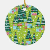 Retro kerstbomen keramisch ornament (Voorkant)