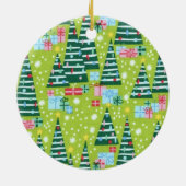 Retro kerstbomen keramisch ornament (Achterkant)