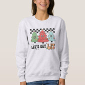 Retro Kerstbomen Laten we verlicht worden Trui (Voorkant)