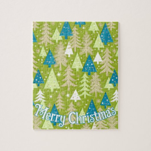 Retro Kerstbomen Legpuzzel (Verticaal)