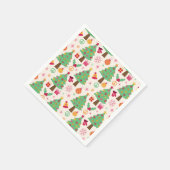 Retro Kerstbomen met Vredesteken Patroon Servet (Hoek)