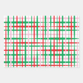 Retro kerstbomen Snoep Roze rood groen patroon Inpakpapier Vel (Voorkant 2)
