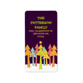 Retro Kerstbomen Vakantie Adreslabel Etiket (Voorkant)