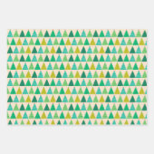 Retro kerstbomen, vakantielichten, Ornamenten Inpakpapier Vel (Voorkant)
