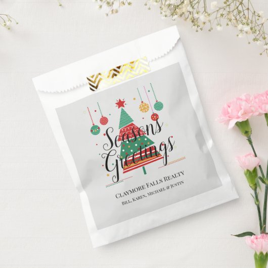 Retro kerstboom  bedankzakje (Gezegeld)