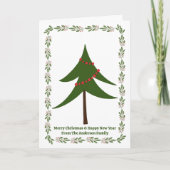 Retro Kerstboom Bes Krans 3 Foto Maatwerk Kaart (Voorkant)