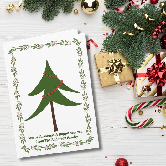 Retro Kerstboom Bes Krans 3 Foto Maatwerk Kaart