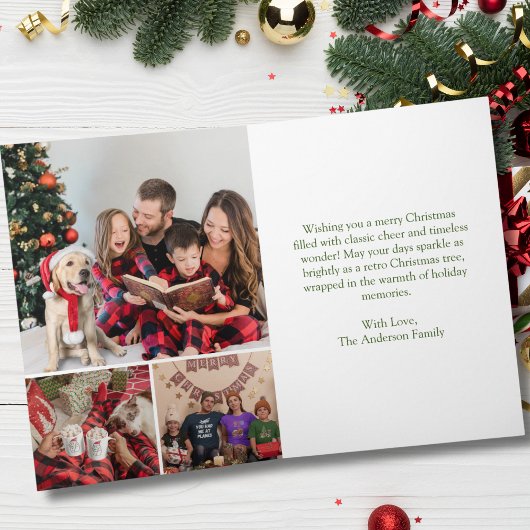 Retro Kerstboom Bes Krans 3 Foto Maatwerk Kaart