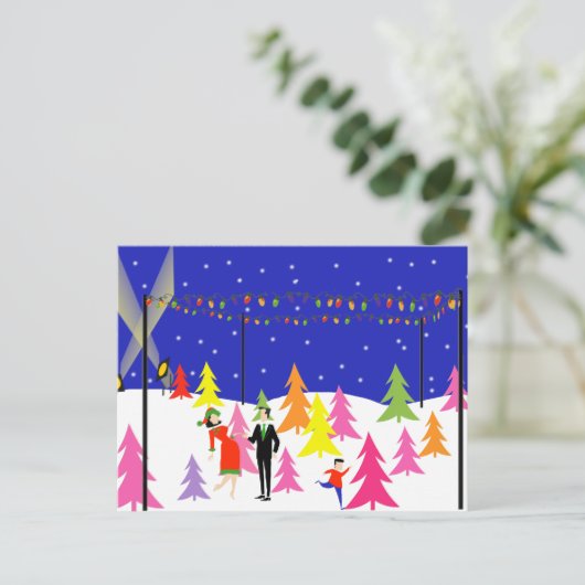 Retro kerstboom Boerderij Briefkaart (Staand voorkant)