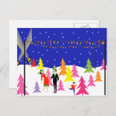 Retro kerstboom Boerderij Briefkaart (Voorkant / Achterkant)