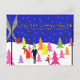 Retro kerstboom Boerderij Briefkaart