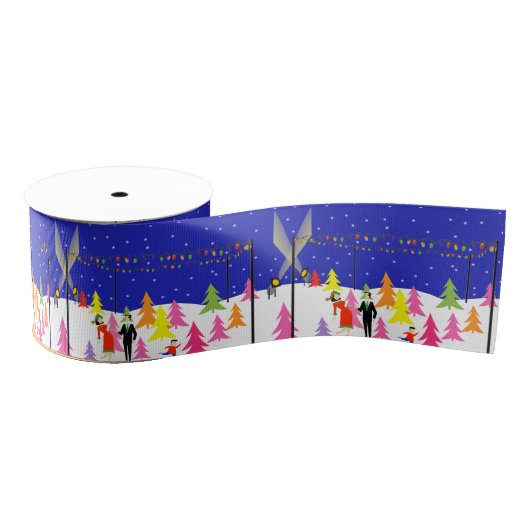 Retro-kerstboom Boerderij Cadeau-lint Grosgrain Lint (Spoel)