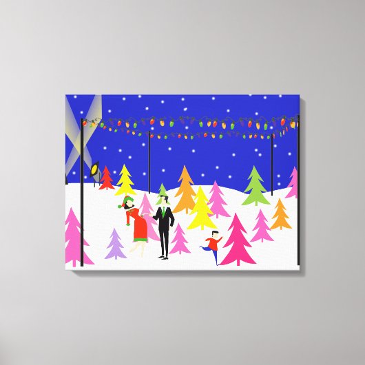 Retro kerstboom Boerderij stretched canvas Print (Voorkant)