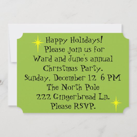 Retro Kerstboom Boerderij Uitnodigingen (Achterkant)