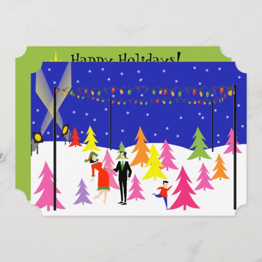 Retro Kerstboom Boerderij Uitnodigingen (Voorkant / Achterkant)