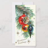  Retro Kerstboom Bulbs Custom Feestdagenkaart (Voorkant)