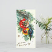  Retro Kerstboom Bulbs Custom Feestdagenkaart (Staand voorkant)