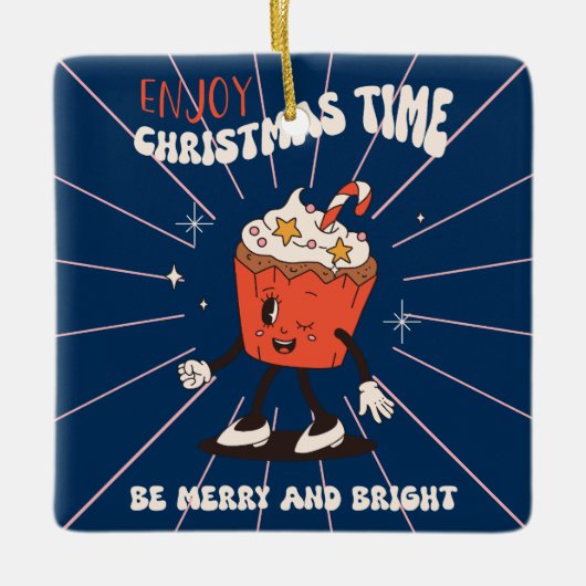 Retro Kerstboom Cookie Ornament (Voorkant)