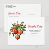 Retro Kerstboom Decoraties Save the Date Uitnodiging Briefkaart (Voorkant / Achterkant)