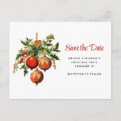 Retro Kerstboom Decoraties Save the Date Uitnodiging Briefkaart (Voorkant)