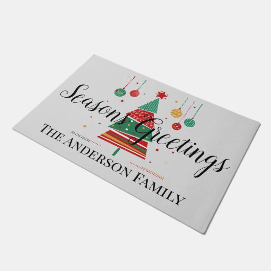 Retro kerstboom deurmat (Schuin)