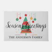 Retro kerstboom  deurmat (Voorkant)