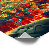 Retro kerstboom en open haard poster (Hoek)