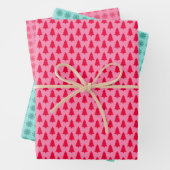 Retro kerstboom en Snowflakes Inpakpapier Vel (In situ)