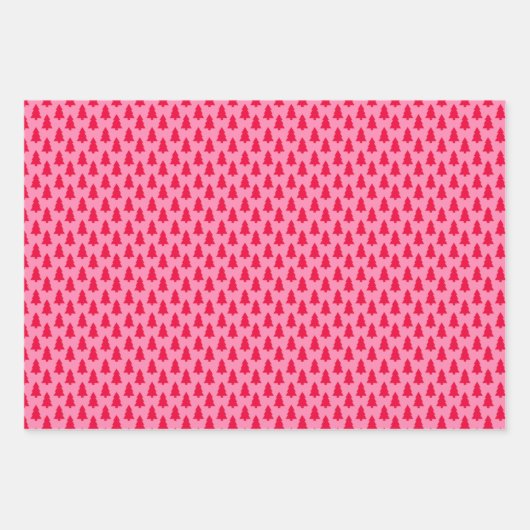 Retro kerstboom en Snowflakes Inpakpapier Vel (Voorkant)