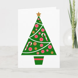 Retro kerstboom feestdagen kaart