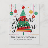 Retro kerstboom  feestdagenkaart (Voorkant)