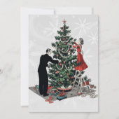 Retro kerstboom feestdagenkaart (Voorkant)