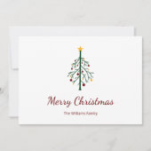 Retro kerstboom Festive Red Feestdagenkaart (Voorkant)