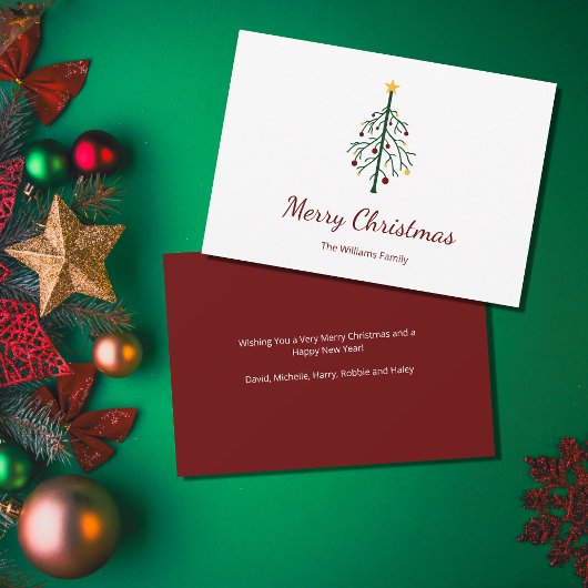 Retro kerstboom Festive Red Feestdagenkaart