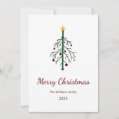 Retro kerstboom Festive Red Green Feestdagenkaart (Voorkant)