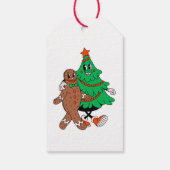 Retro Kerstboom & Gingerbread Gift Label Cadeaulabel (Achterkant)