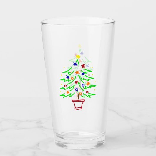 Retro kerstboom glas (Voorkant)