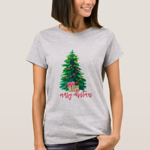 Retro Kerstboom Graphic met Cadeaus Vrouwen T-shirt