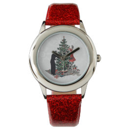Retro kerstboom horloge
