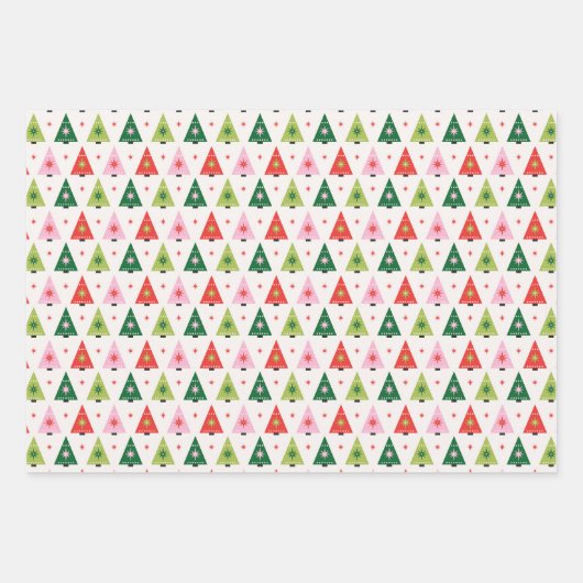 Retro kerstboom inpakpapier vellen (Voorkant)
