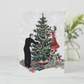 Retro Kerstboom Kaart (Staand voorkant)