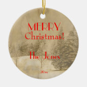 Retro-kerstboom Keramisch Ornament (Voorkant)