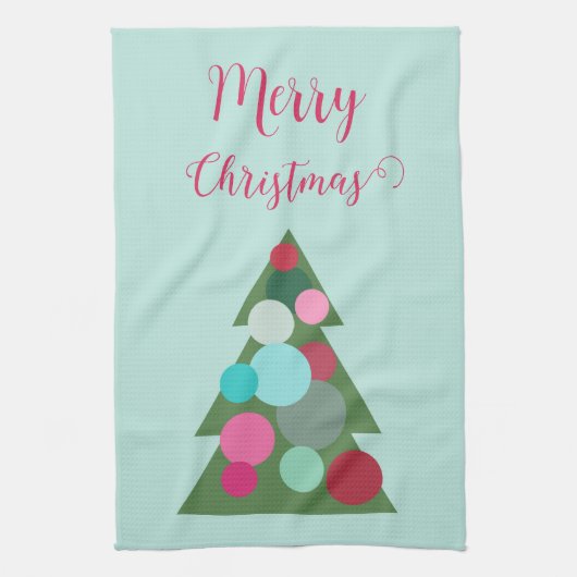 Retro Kerstboom Keukendoek Theedoek (Verticaal)