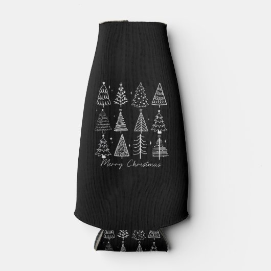 Retro Kerstboom Klassieker Flesjeskoeler (Voorkant)