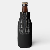 Retro Kerstboom Klassieker Flesjeskoeler (Fles Achterkant)